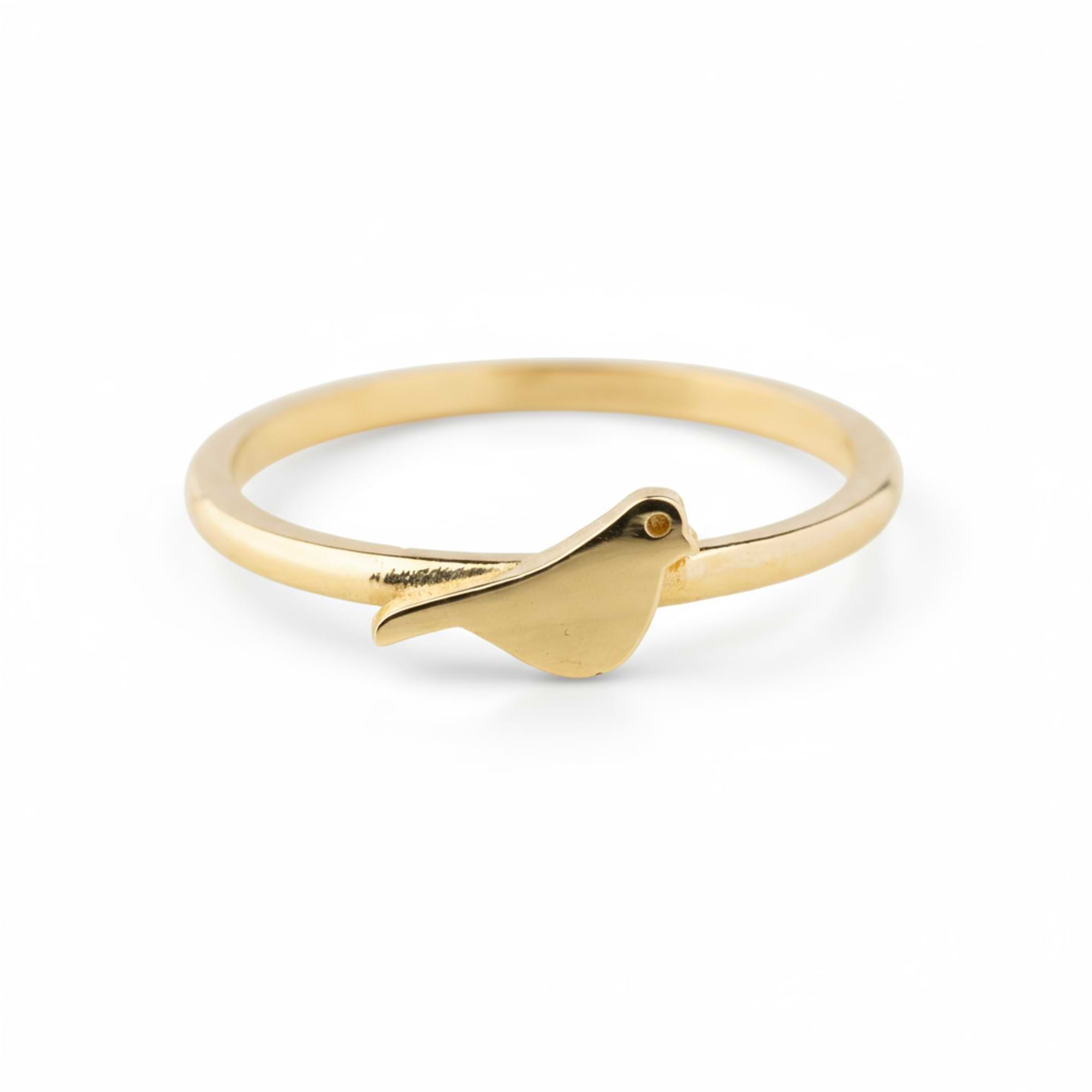 14K Solid Gold Bird Ring