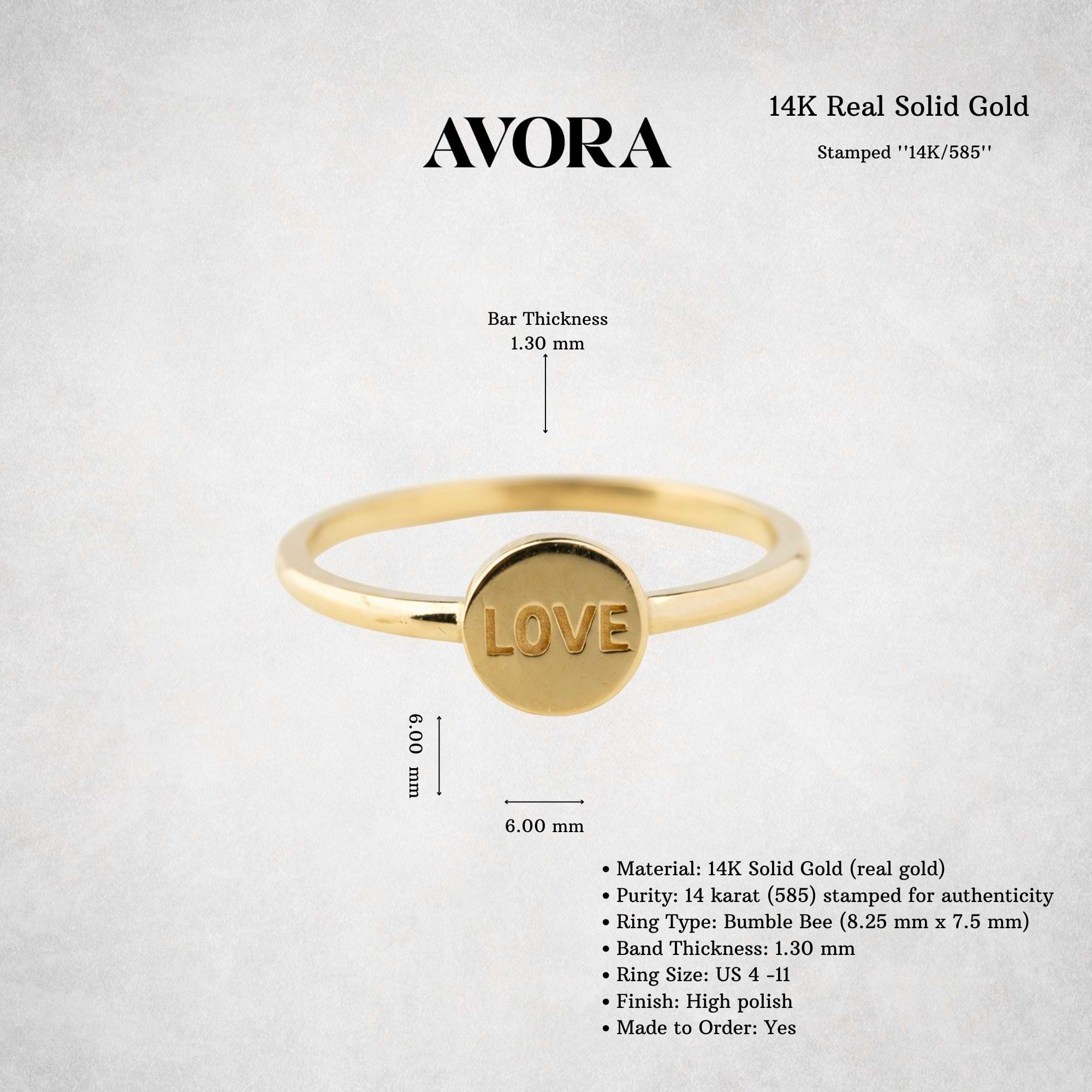 14K Solid Gold Smiley Face Signet Ring