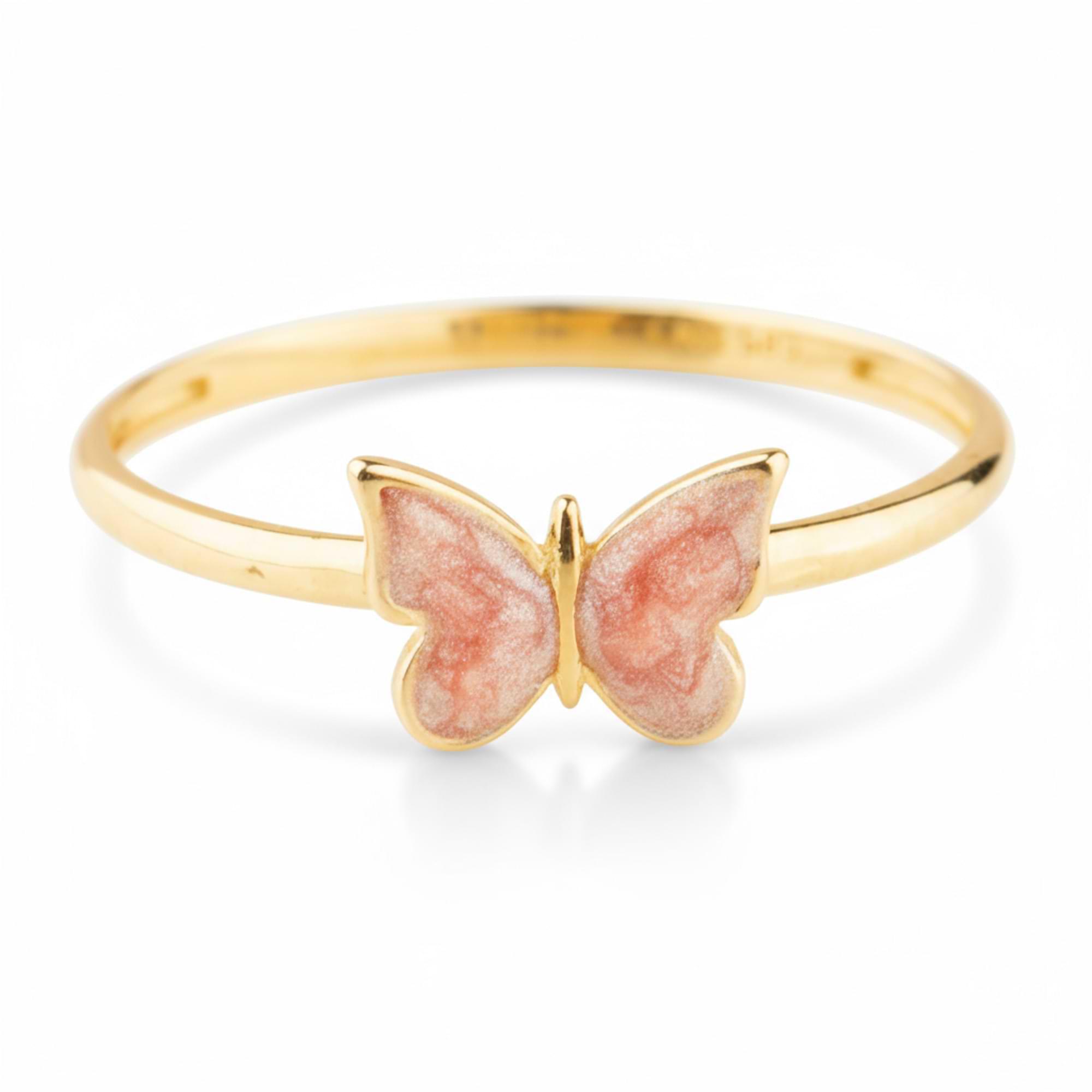 14k Gold Blue Butterfly Ring