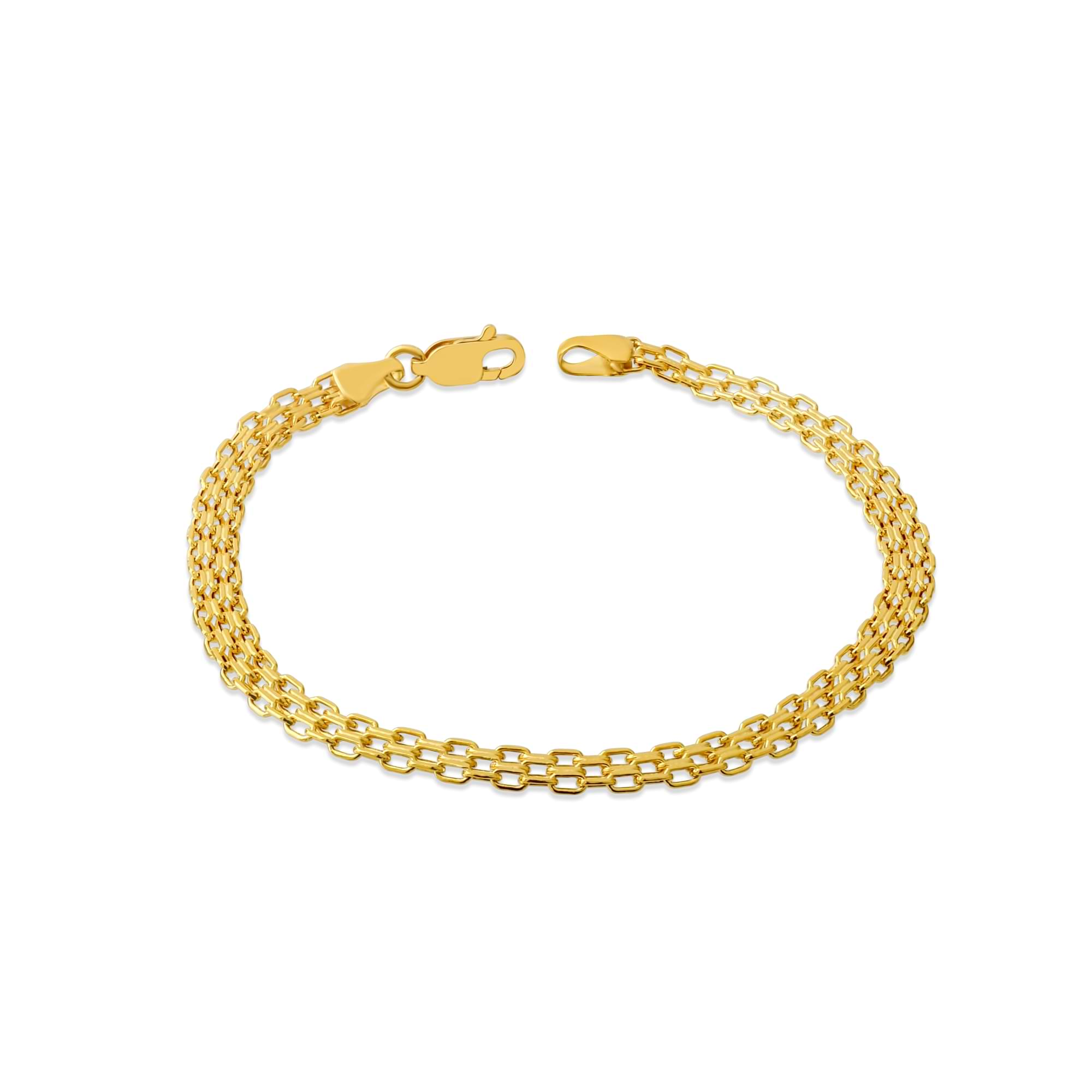 14K Gold Bismarck Bracelet – 4.4 mm, 6-7.5 in