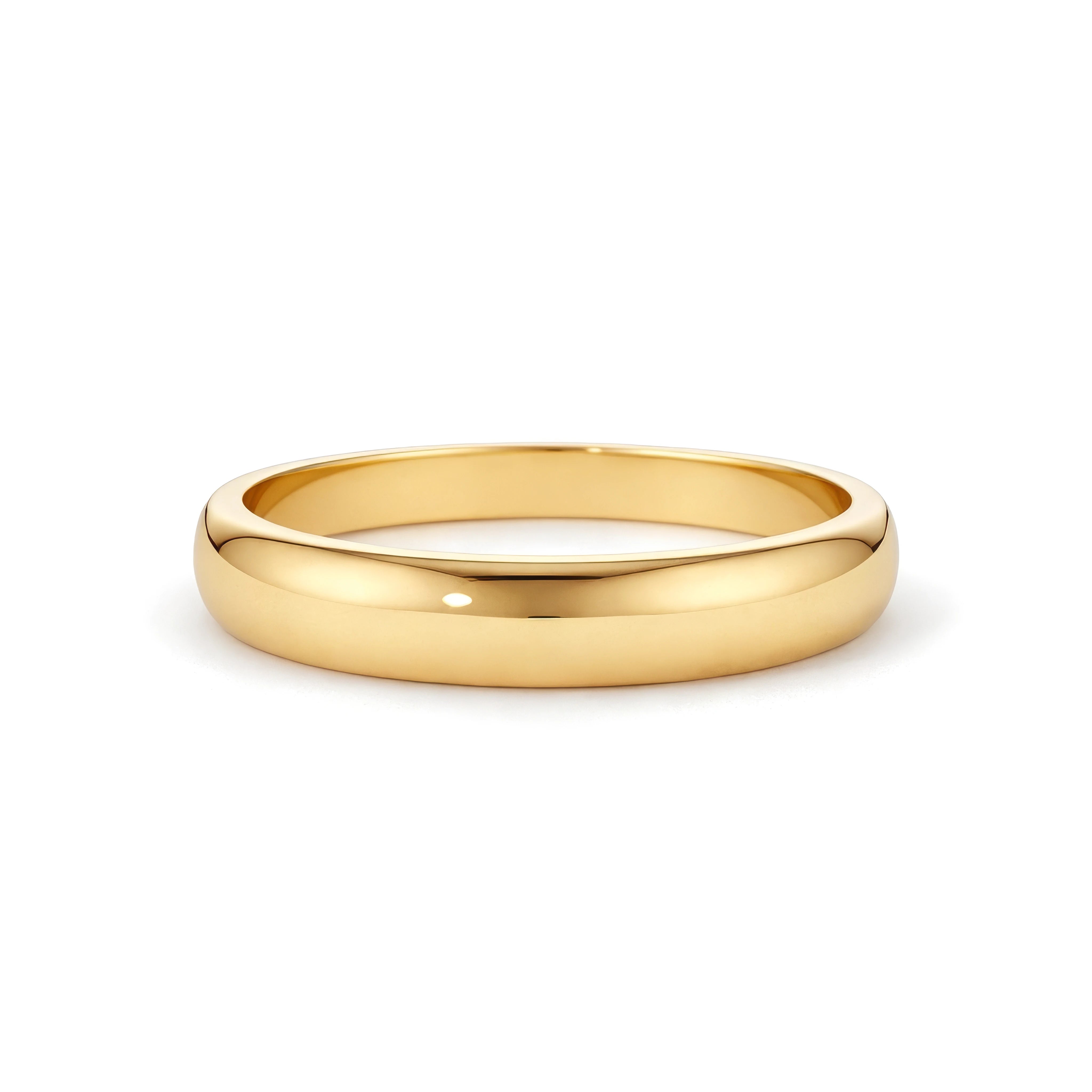 Gold ring on a white background