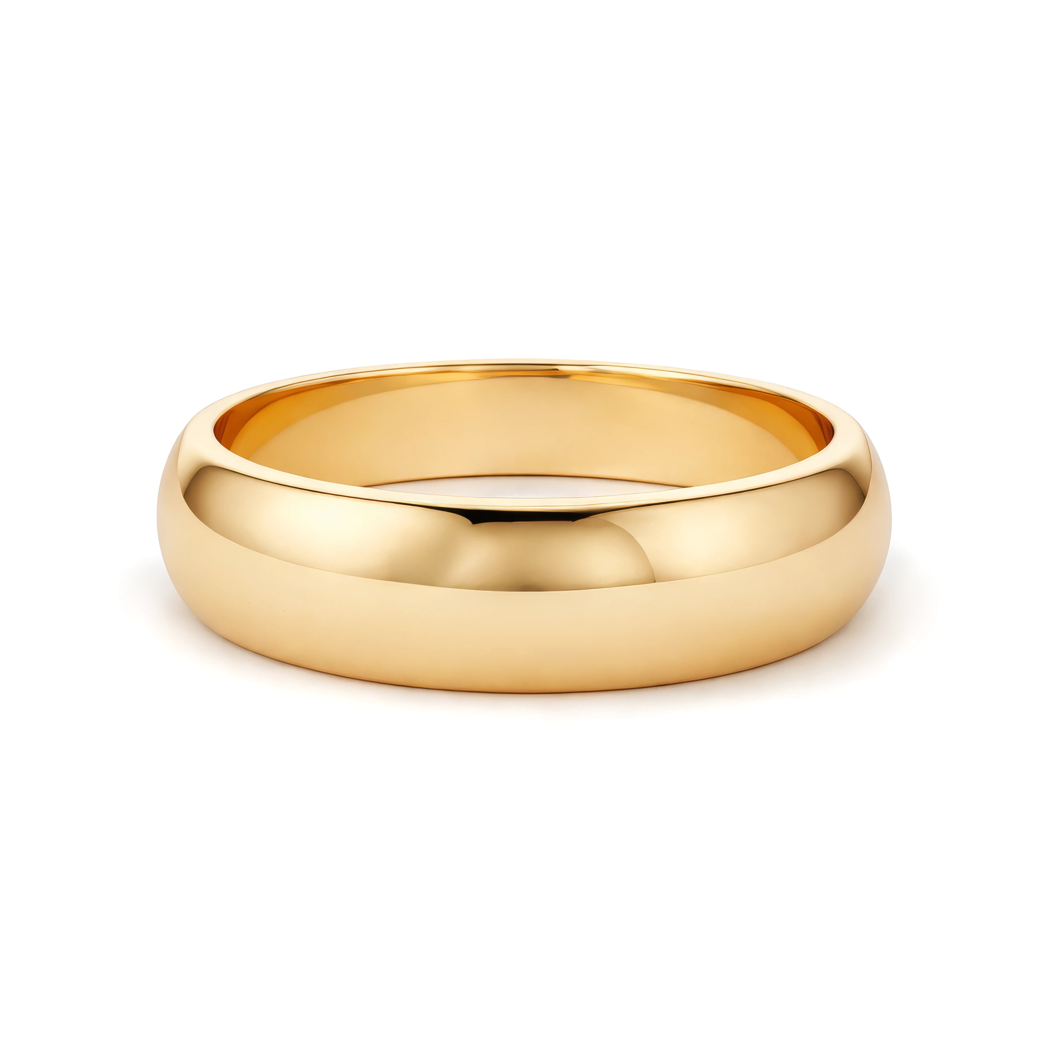Gold ring on a white background