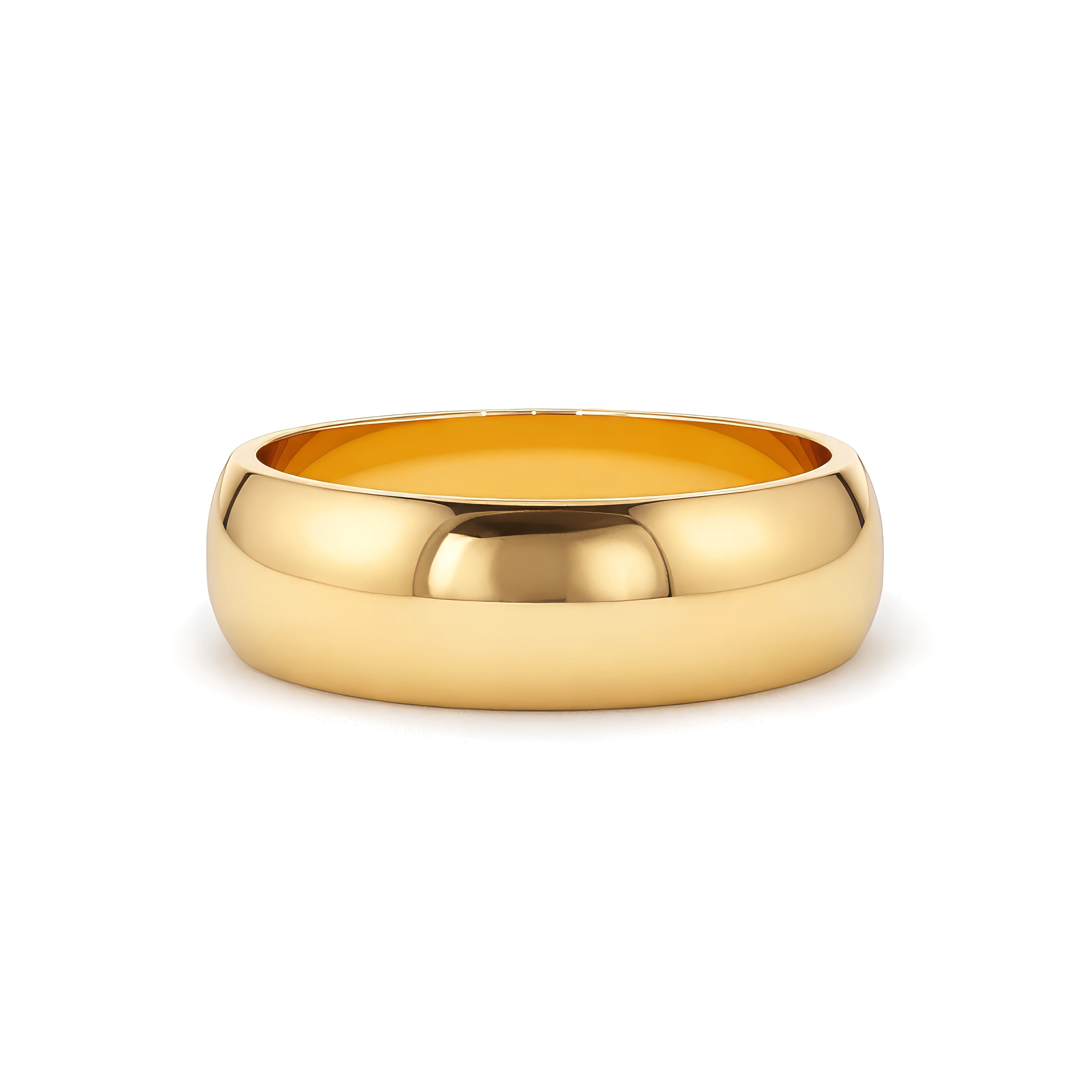Gold ring on a white background