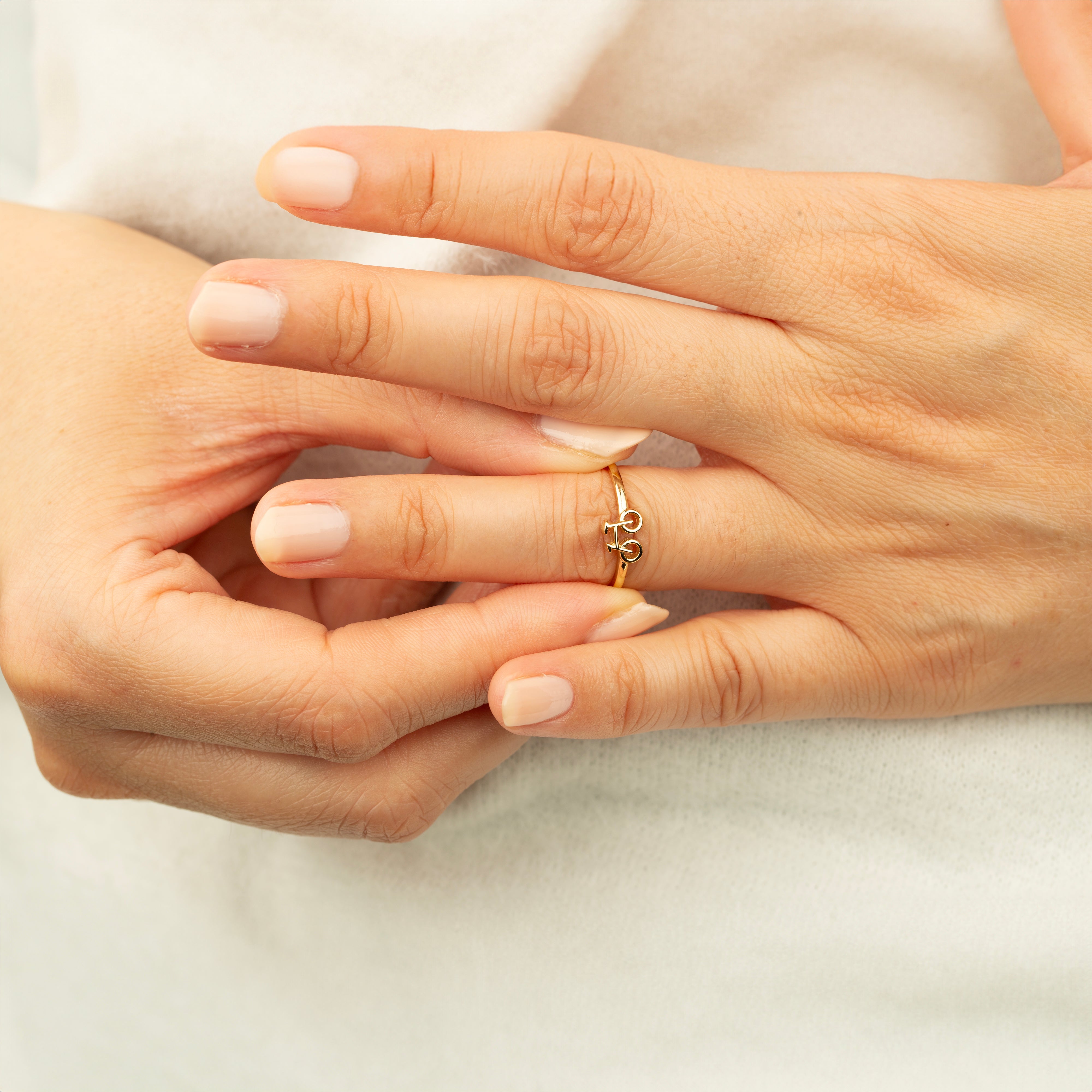 14K Solid Gold Bicycle Ring