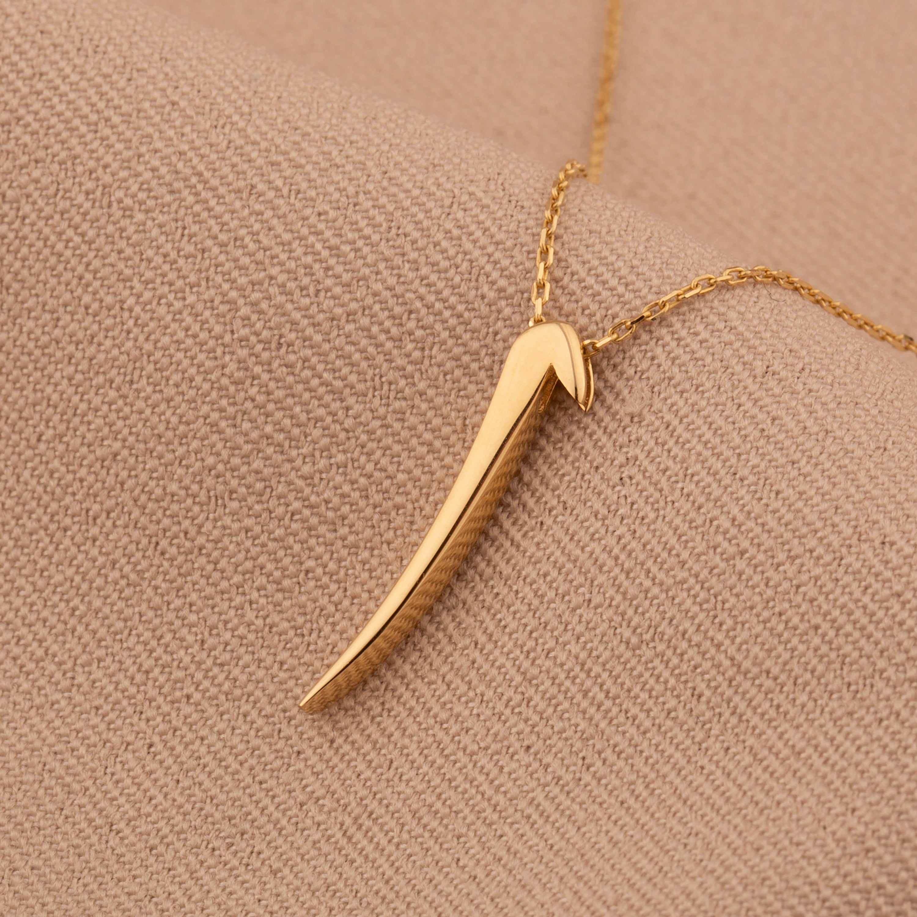 14K Gold Arabic Letter Alif Pendant Necklace