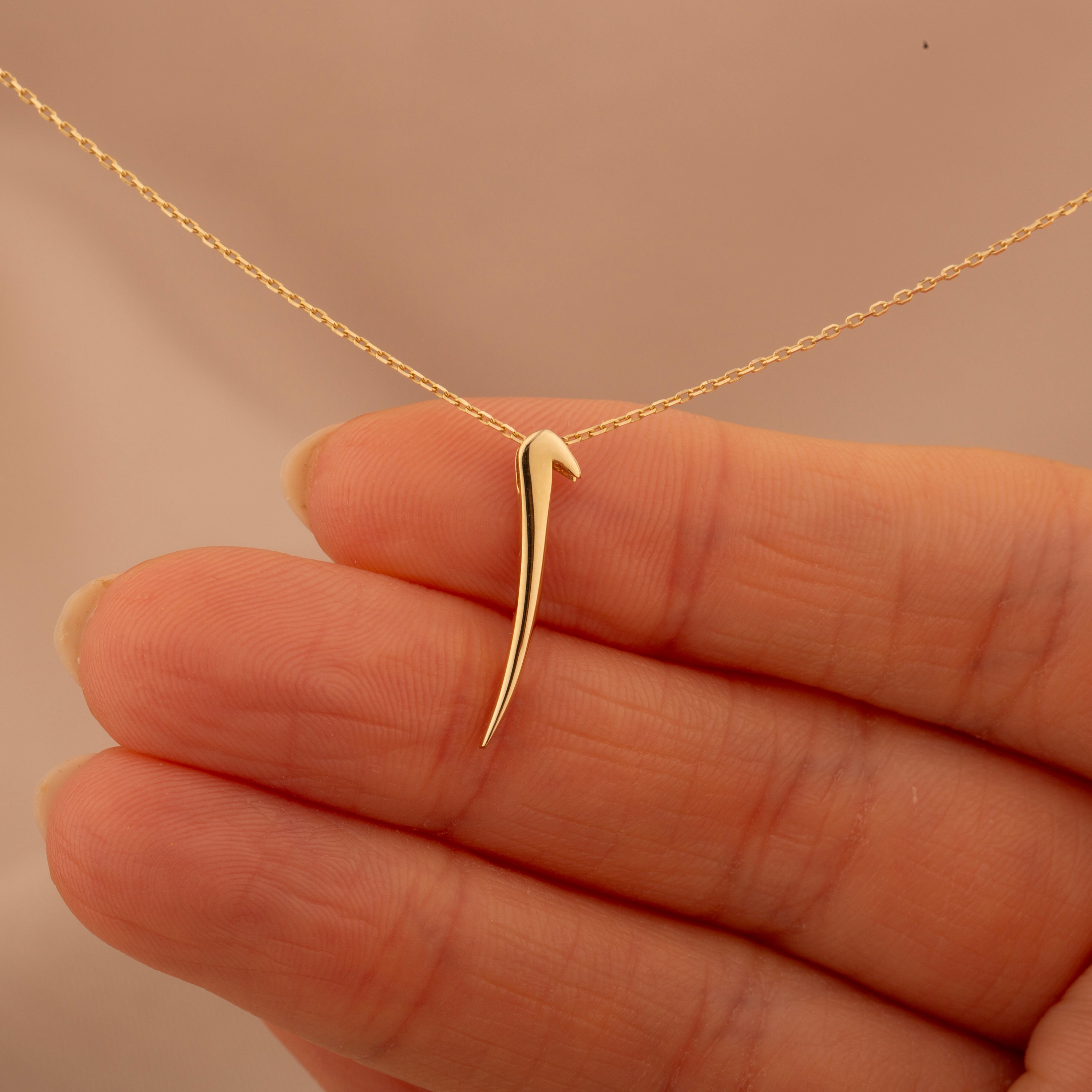 14K Gold Arabic Letter Alif Pendant Necklace