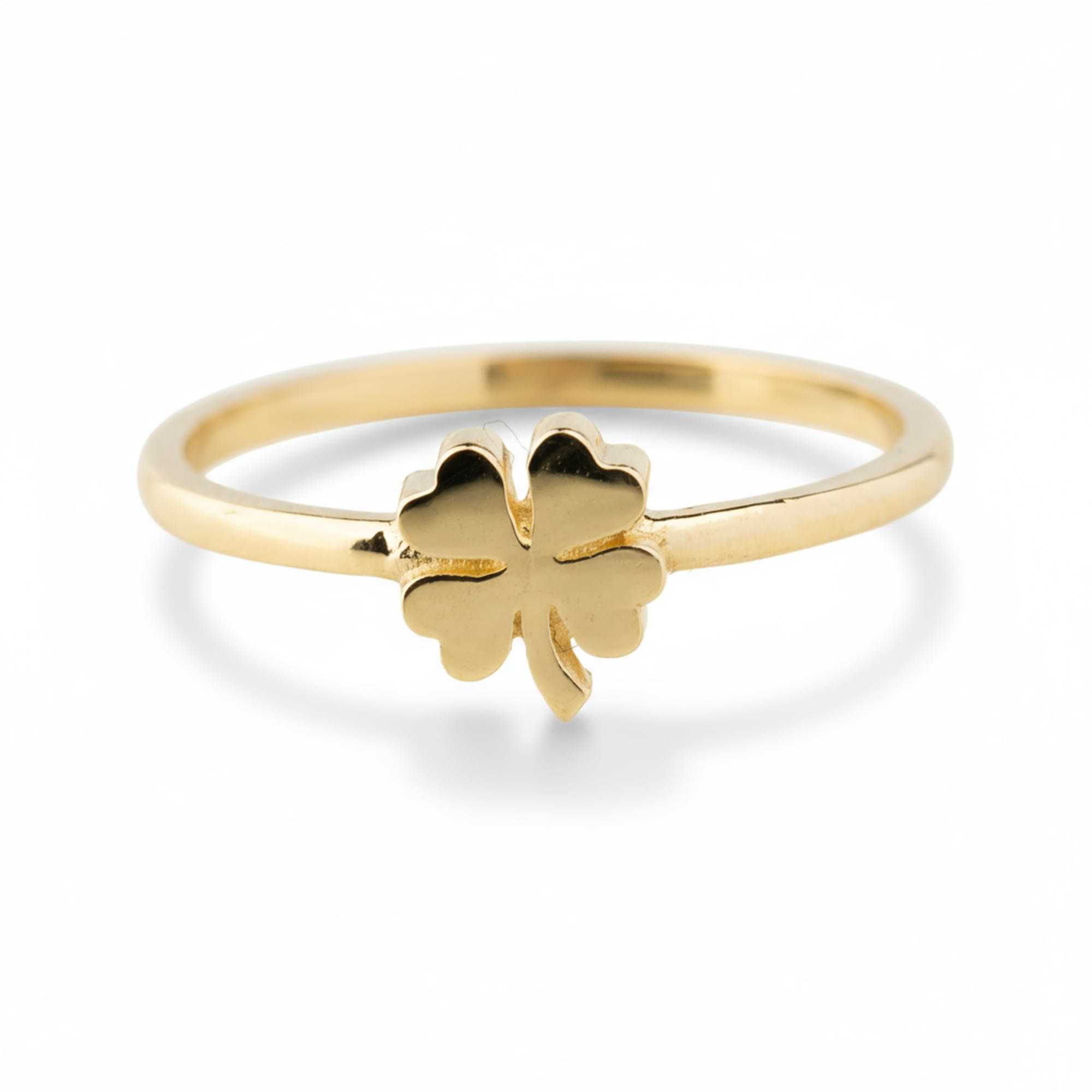 14K Solid Gold Clover Ring - Shamrock Ring