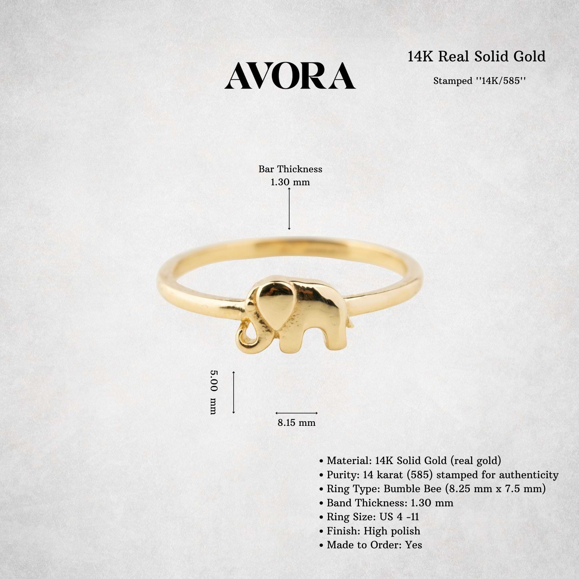 14K Solid Gold Thorn Branch Ring