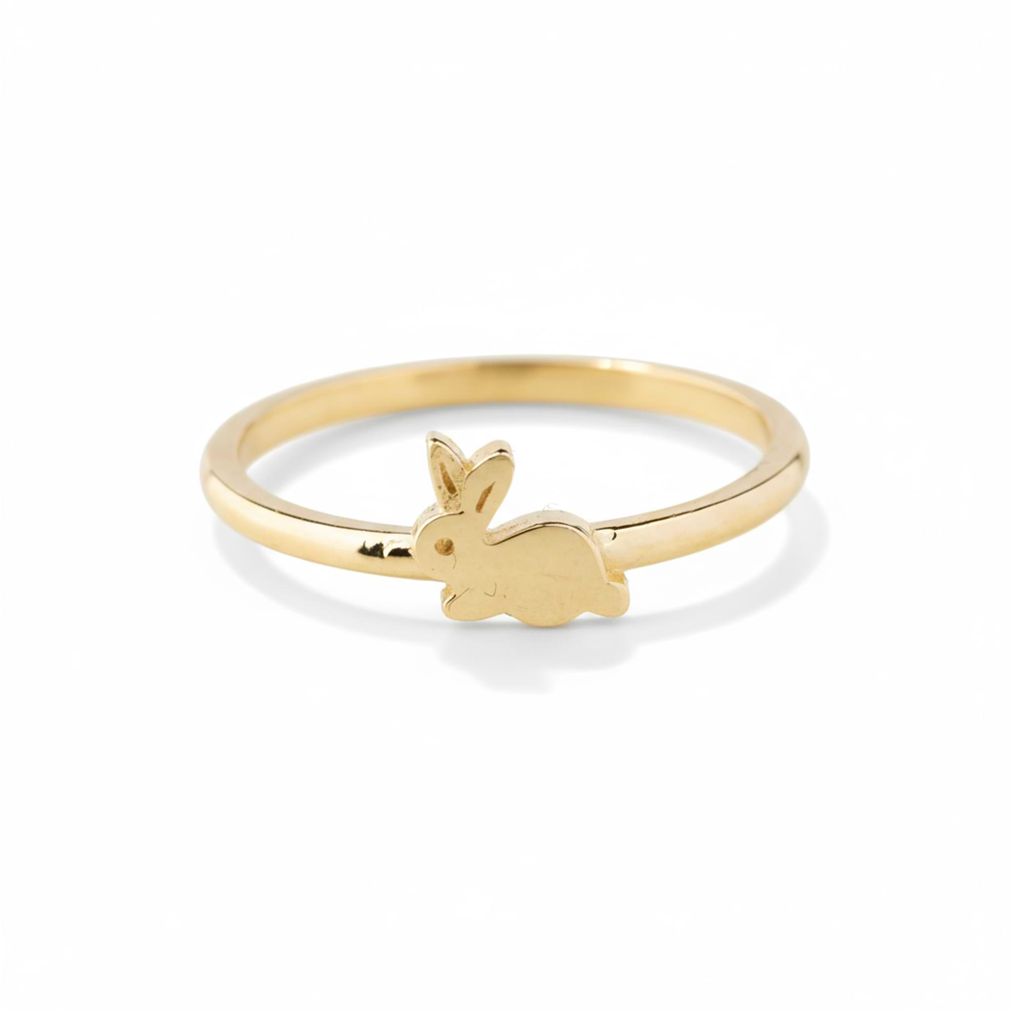 14K Solid Gold Rabbit Ring