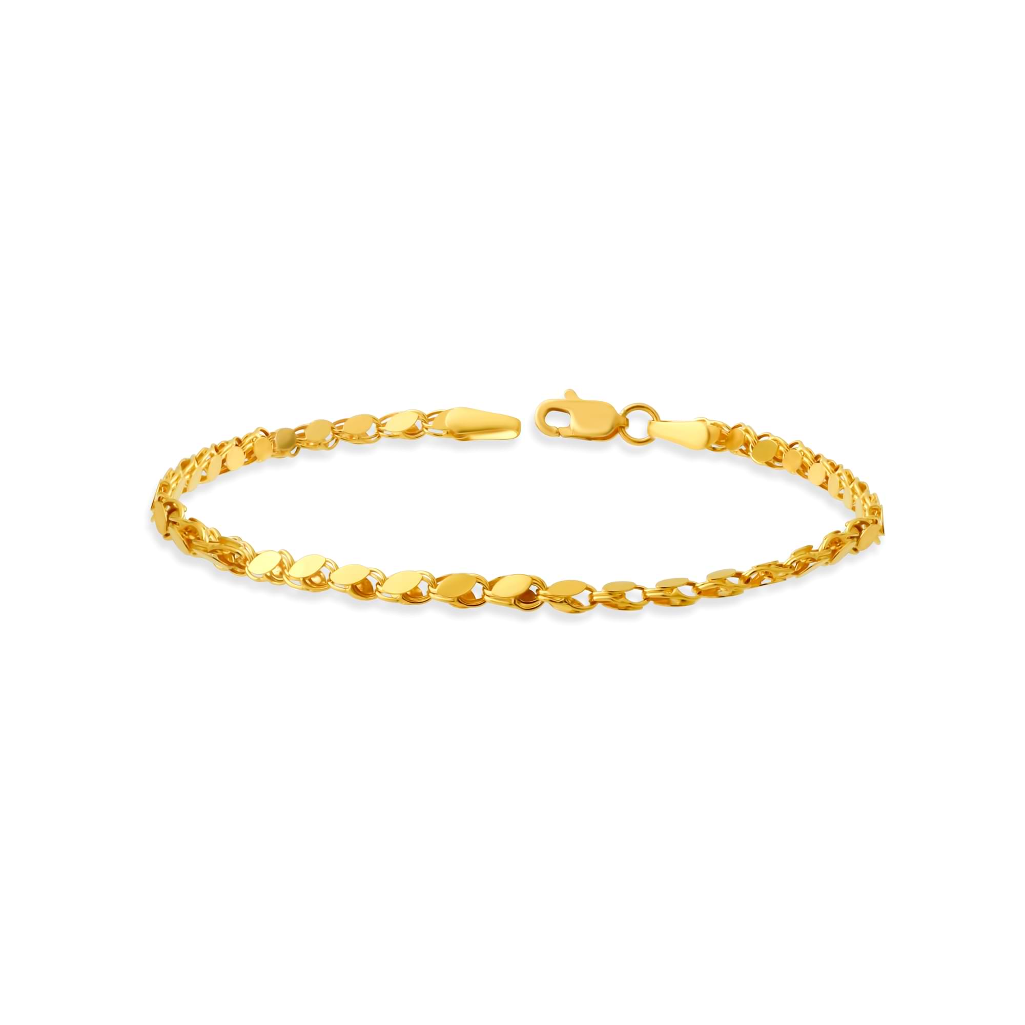 14k Gold 2.8mm mirror chain bracelet on a white background