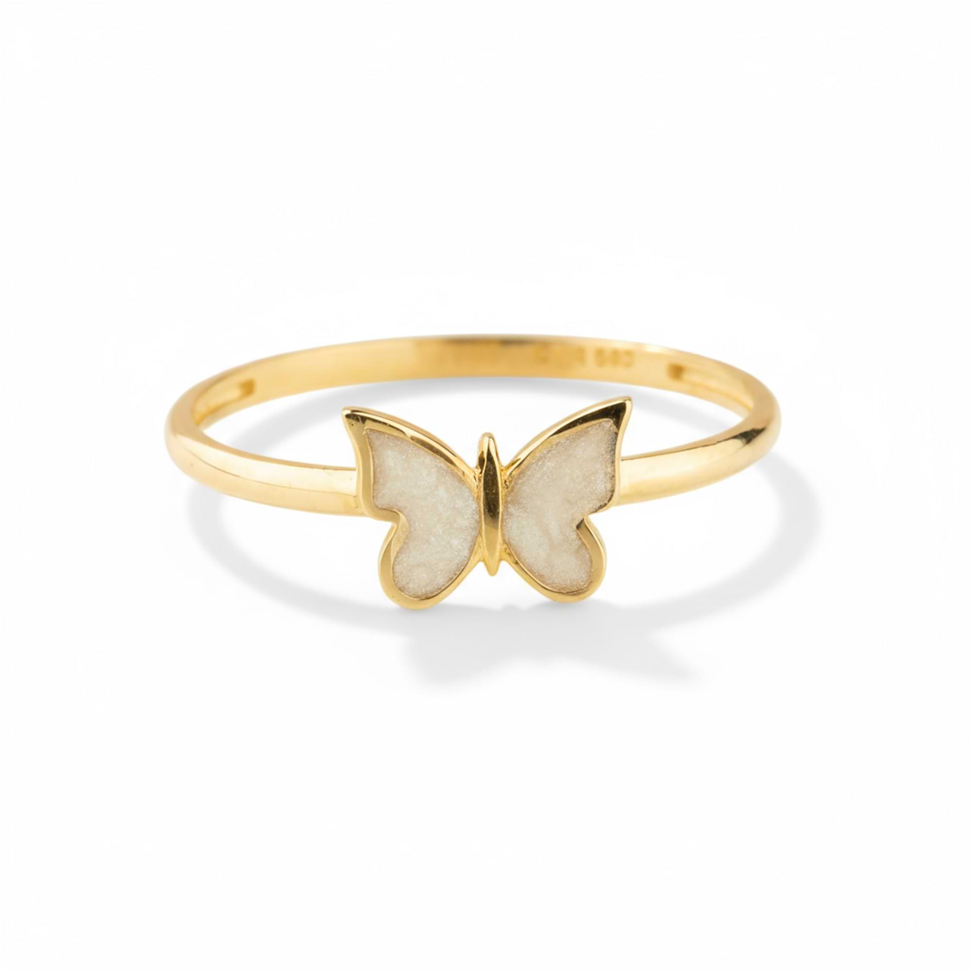 14k Gold Blue Butterfly Ring