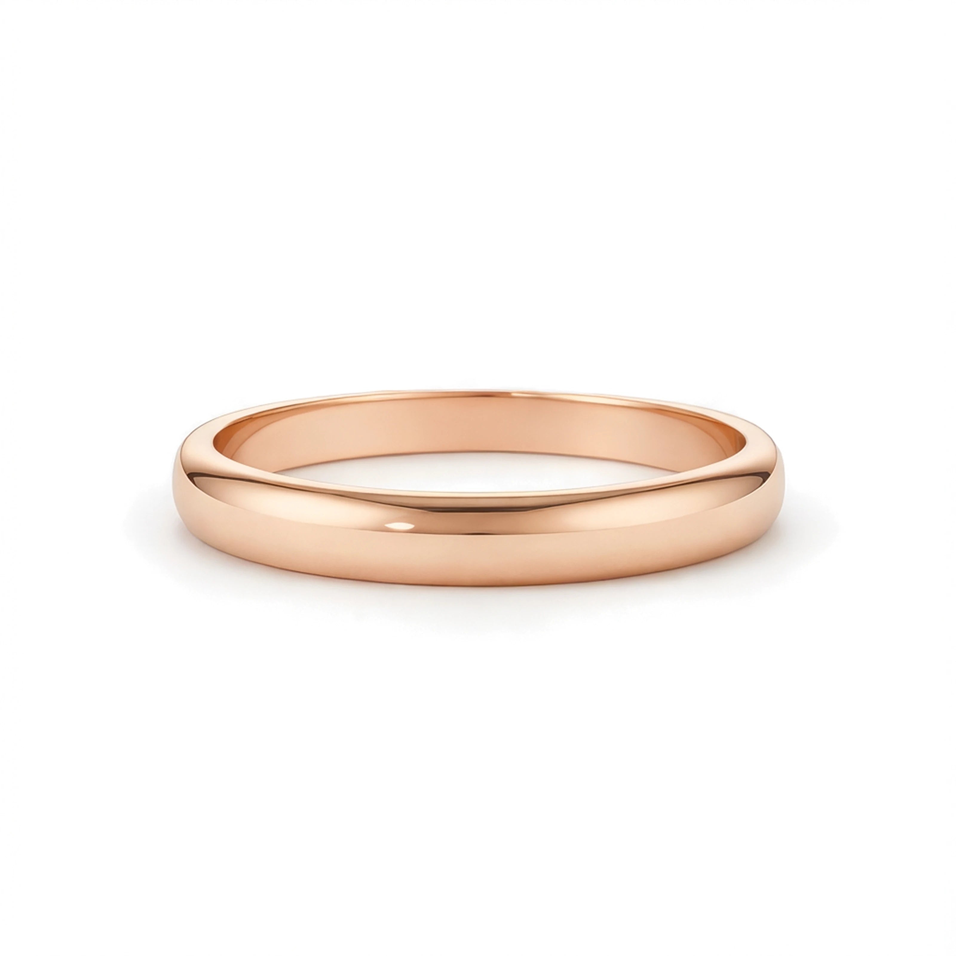14K Solid Rose Gold 3mm Classic Wedding Band