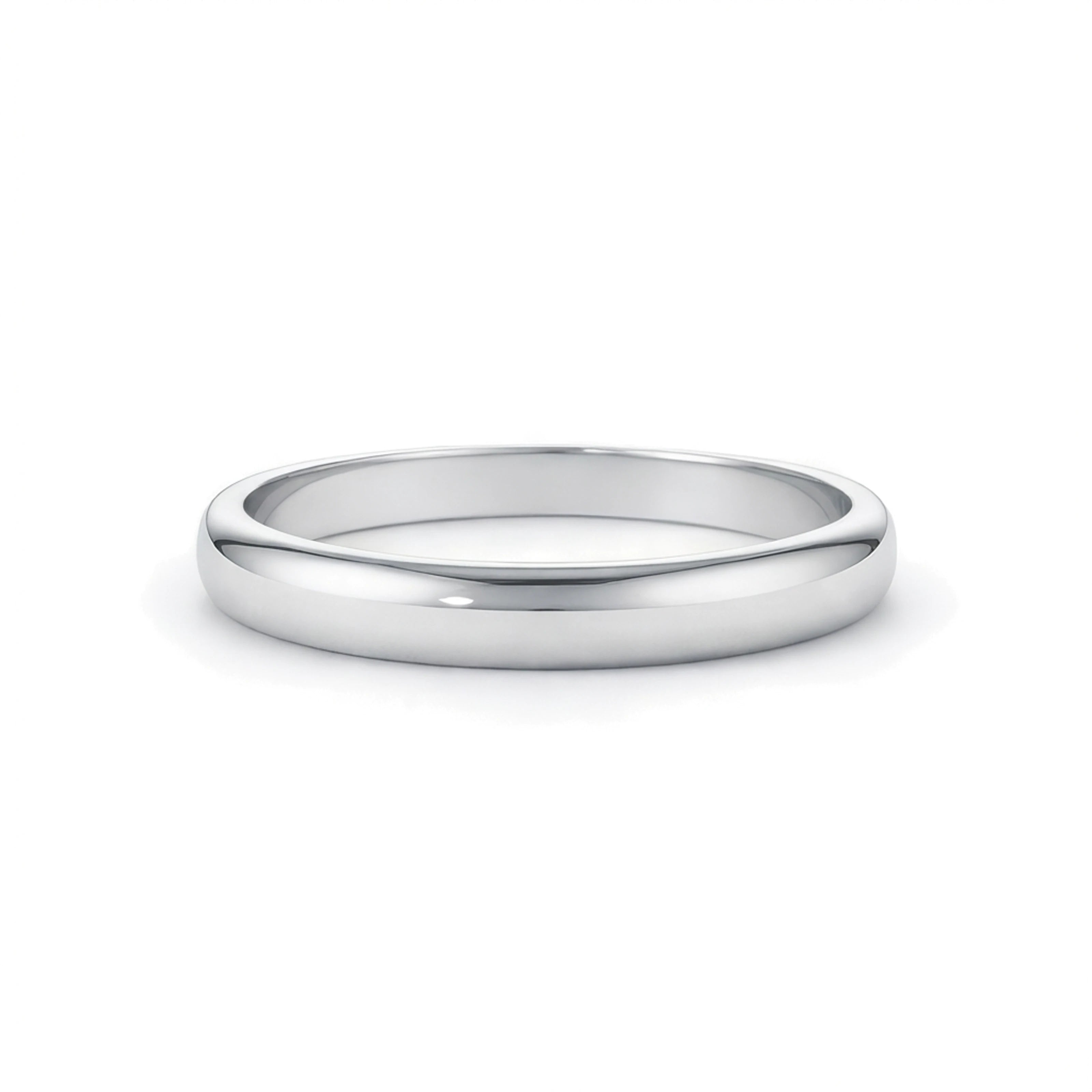 14K Solid White Gold 3mm Classic Wedding Band