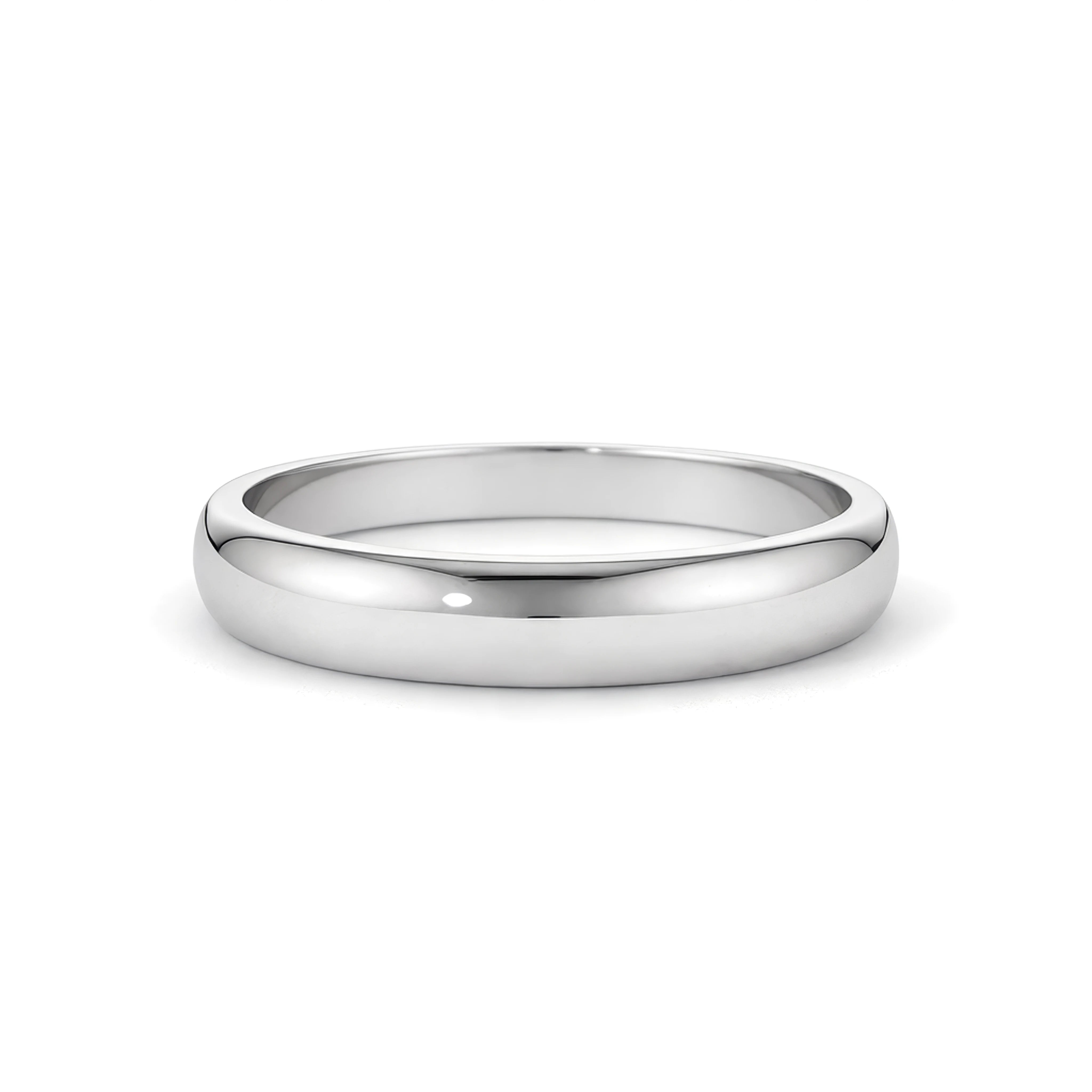 White gold ring on a white background