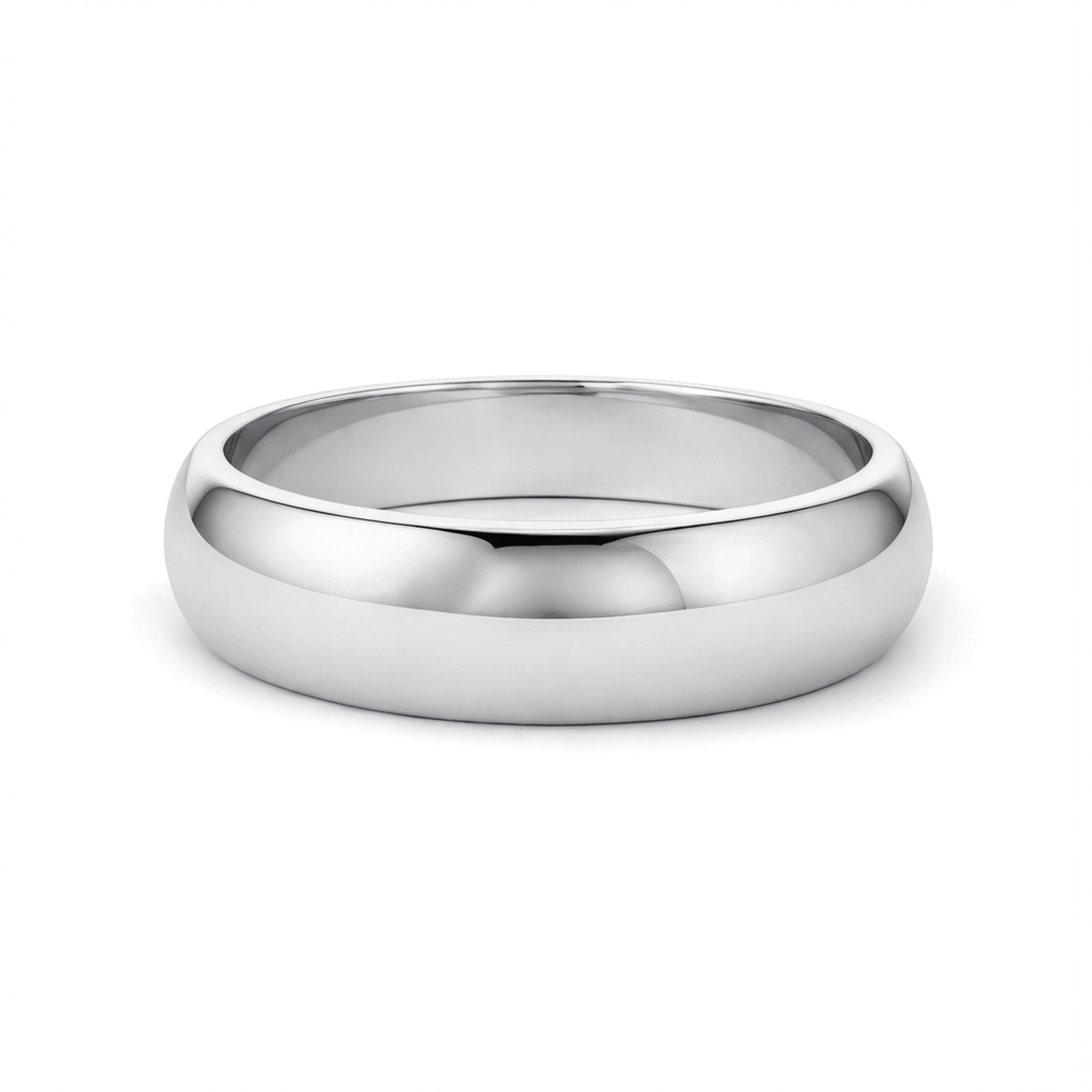 Silver ring on a white background