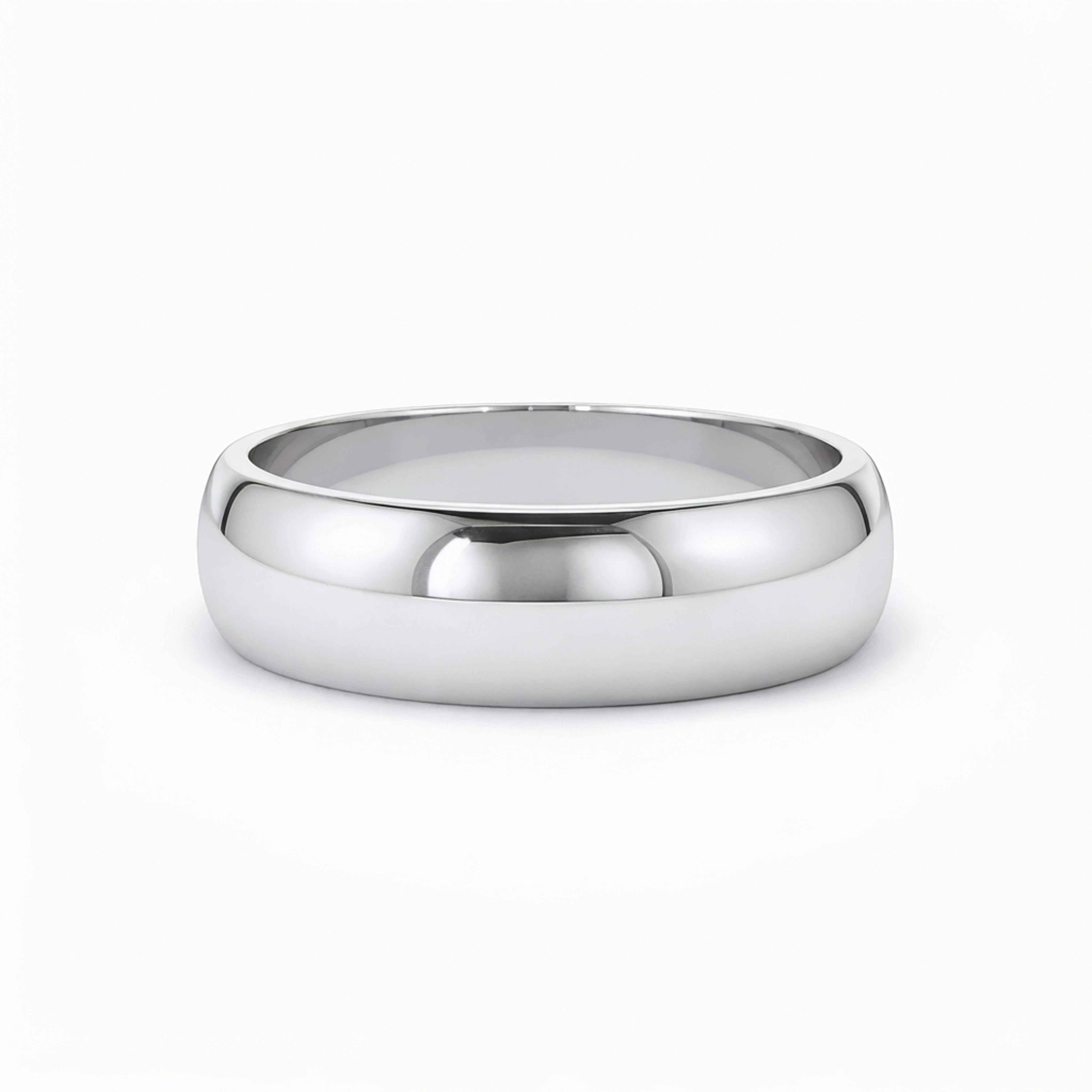 14K Solid White Gold 7mm Classic Wedding Band