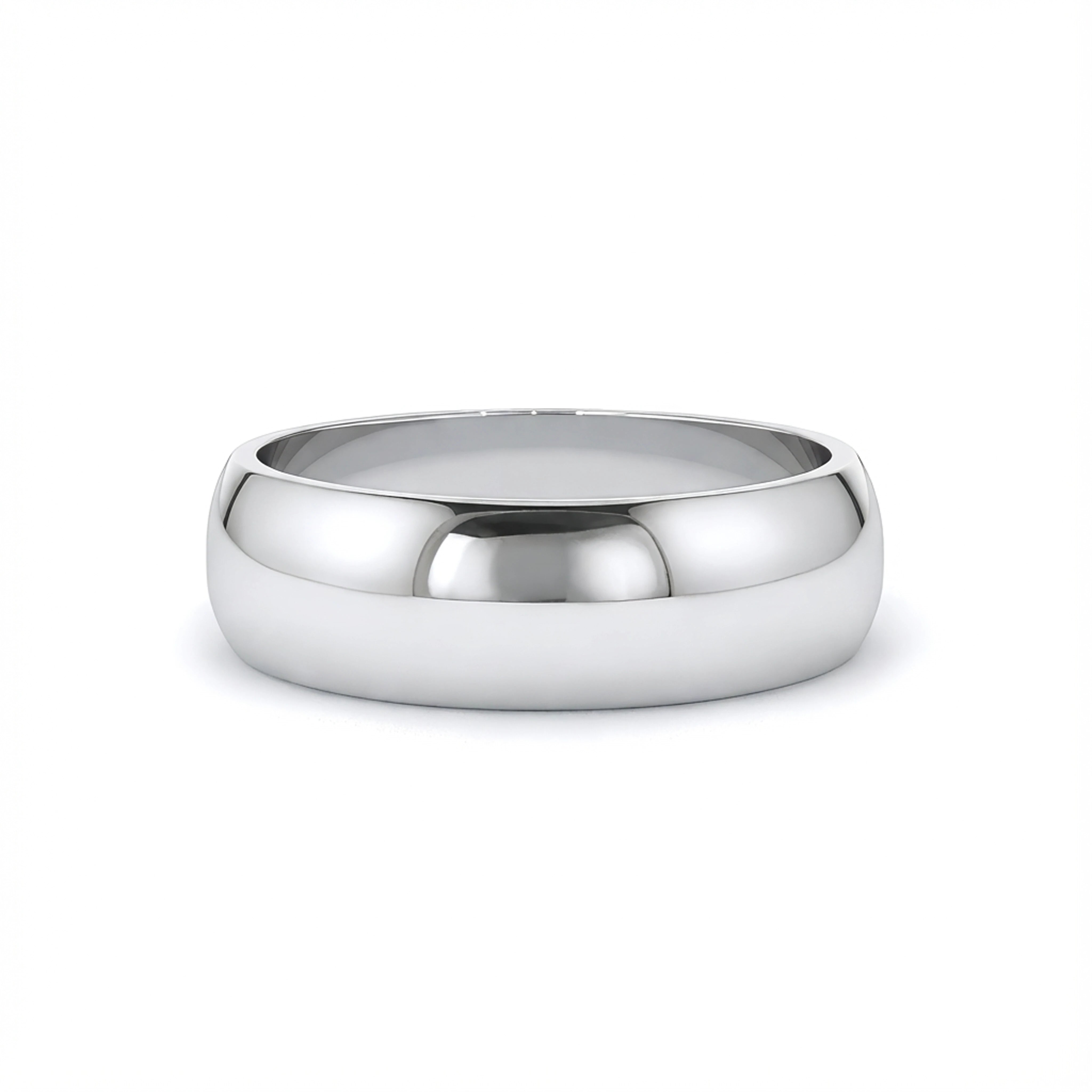 14K Solid White Gold 8mm Classic Wedding Band