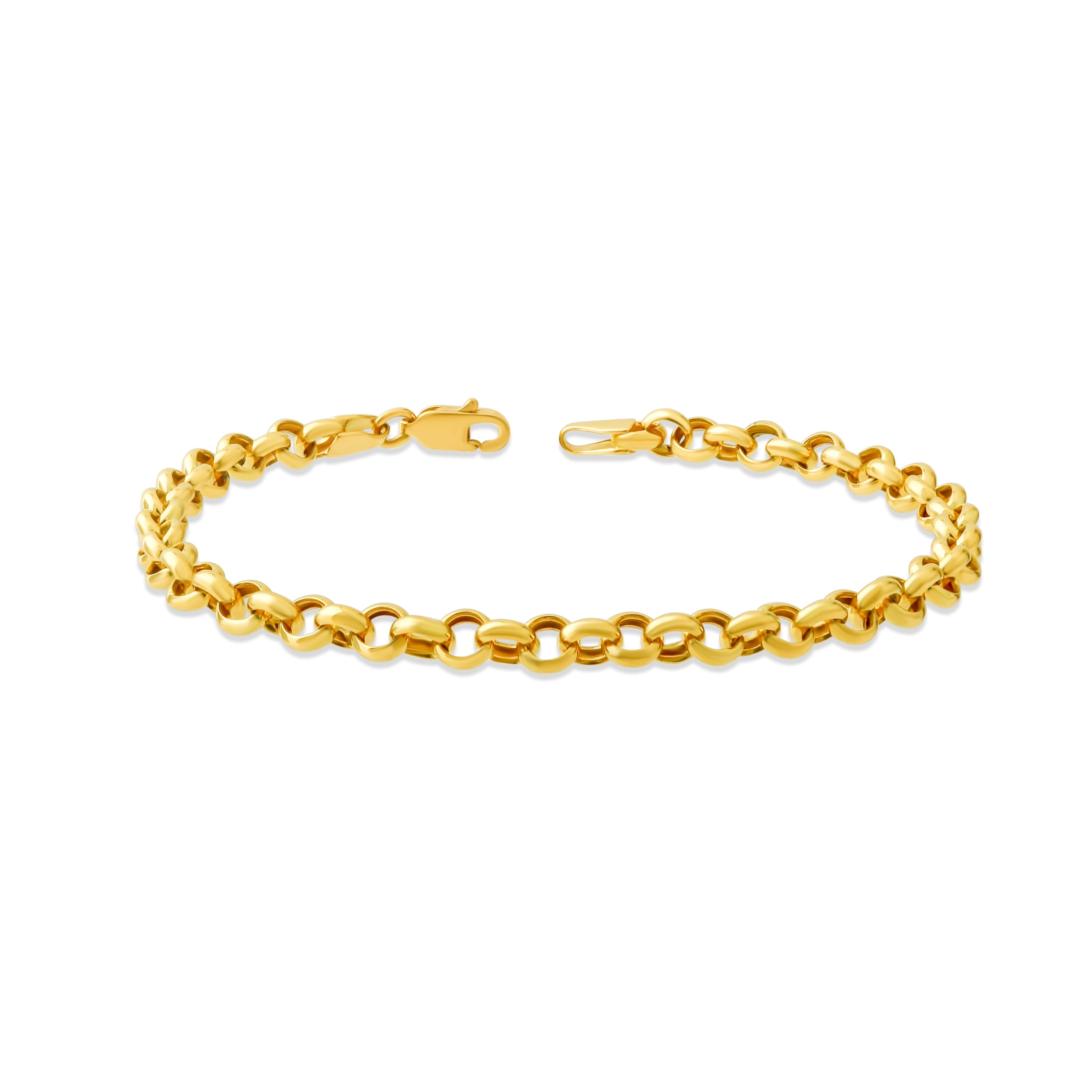 14K Gold Rolo Chain Bracelet – 5 mm, 6-7.5 in