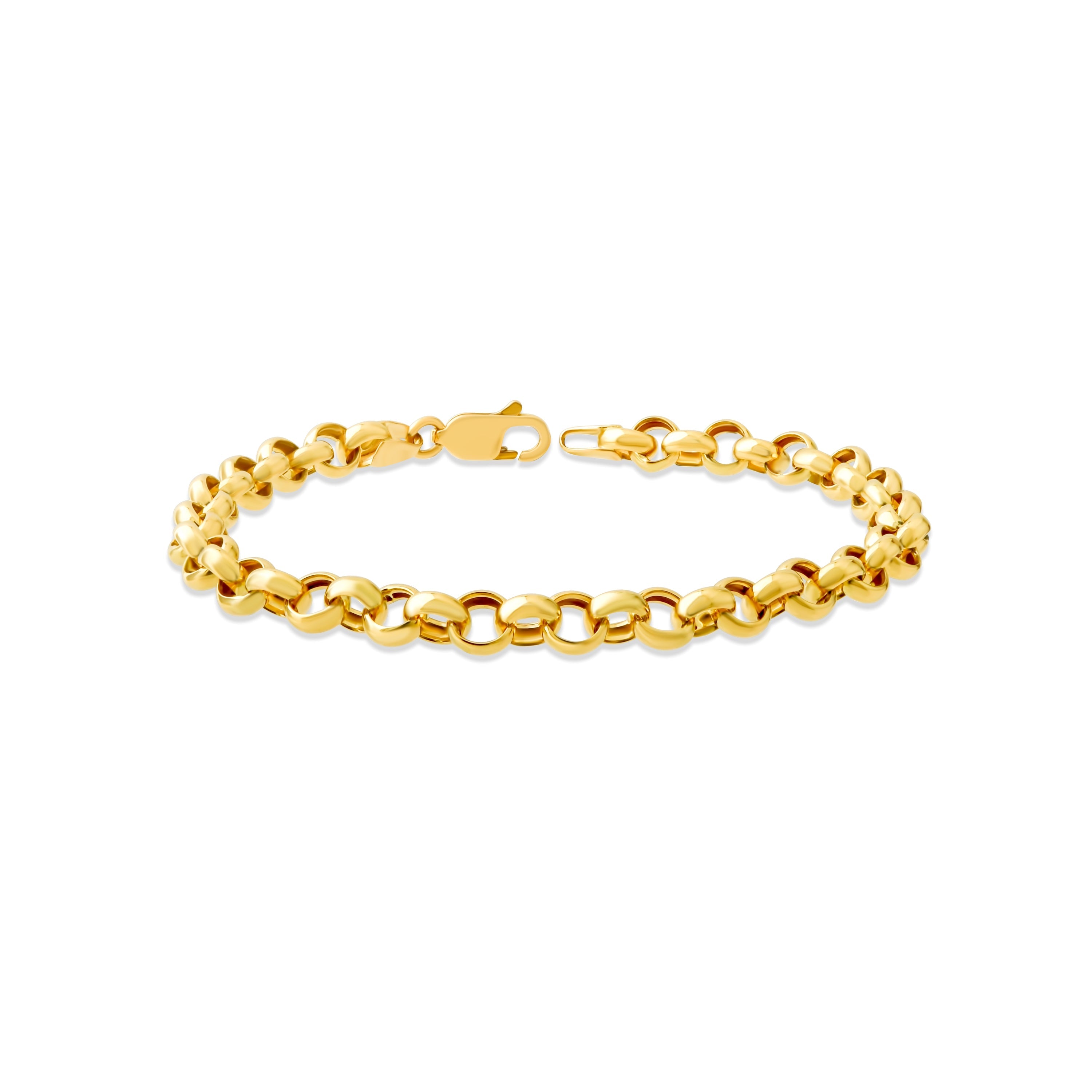 14K Gold Rolo Chain Bracelet – 6.4 mm, 6-7.5 in