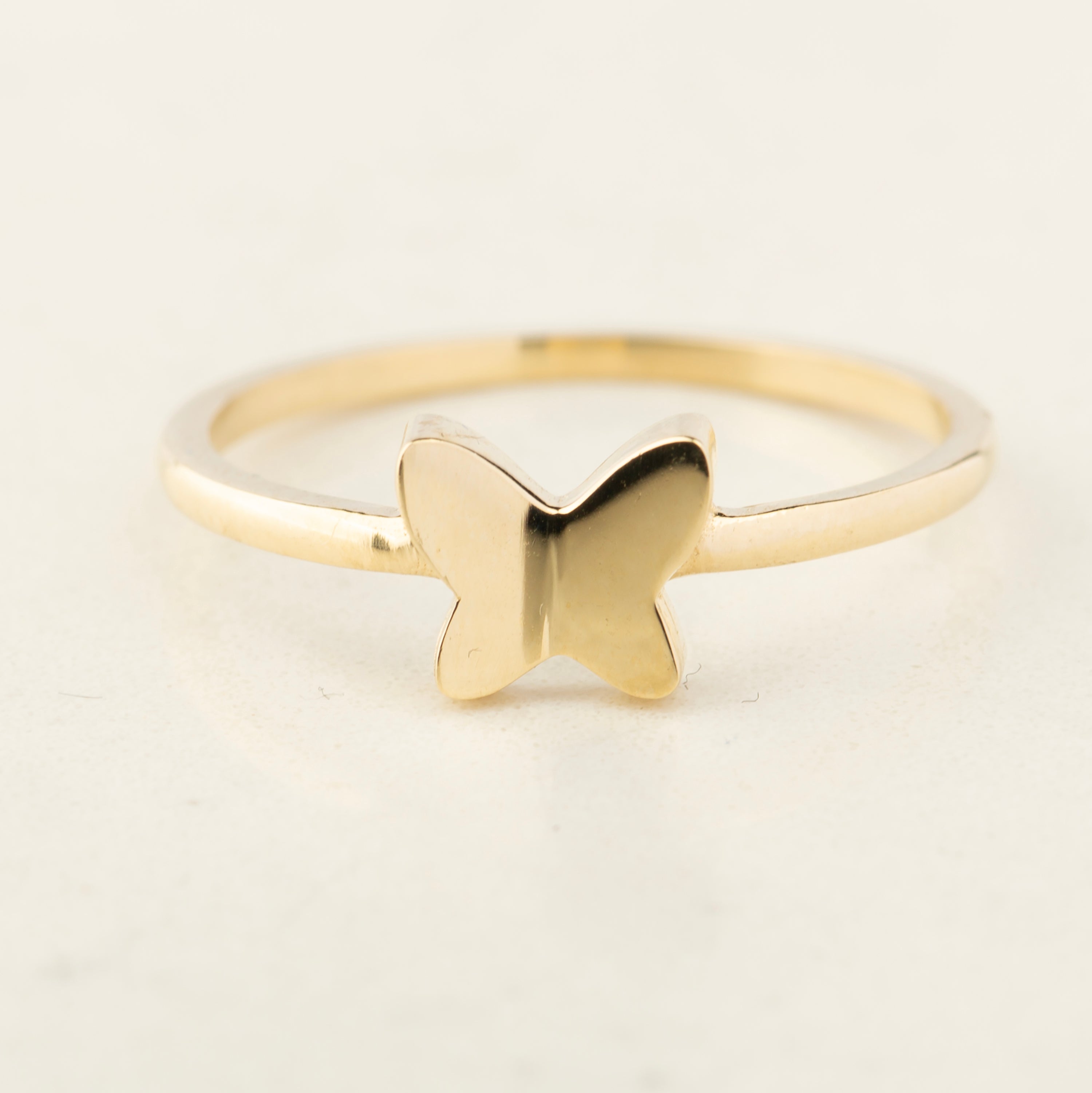 14K Solid Gold Butterfly Ring