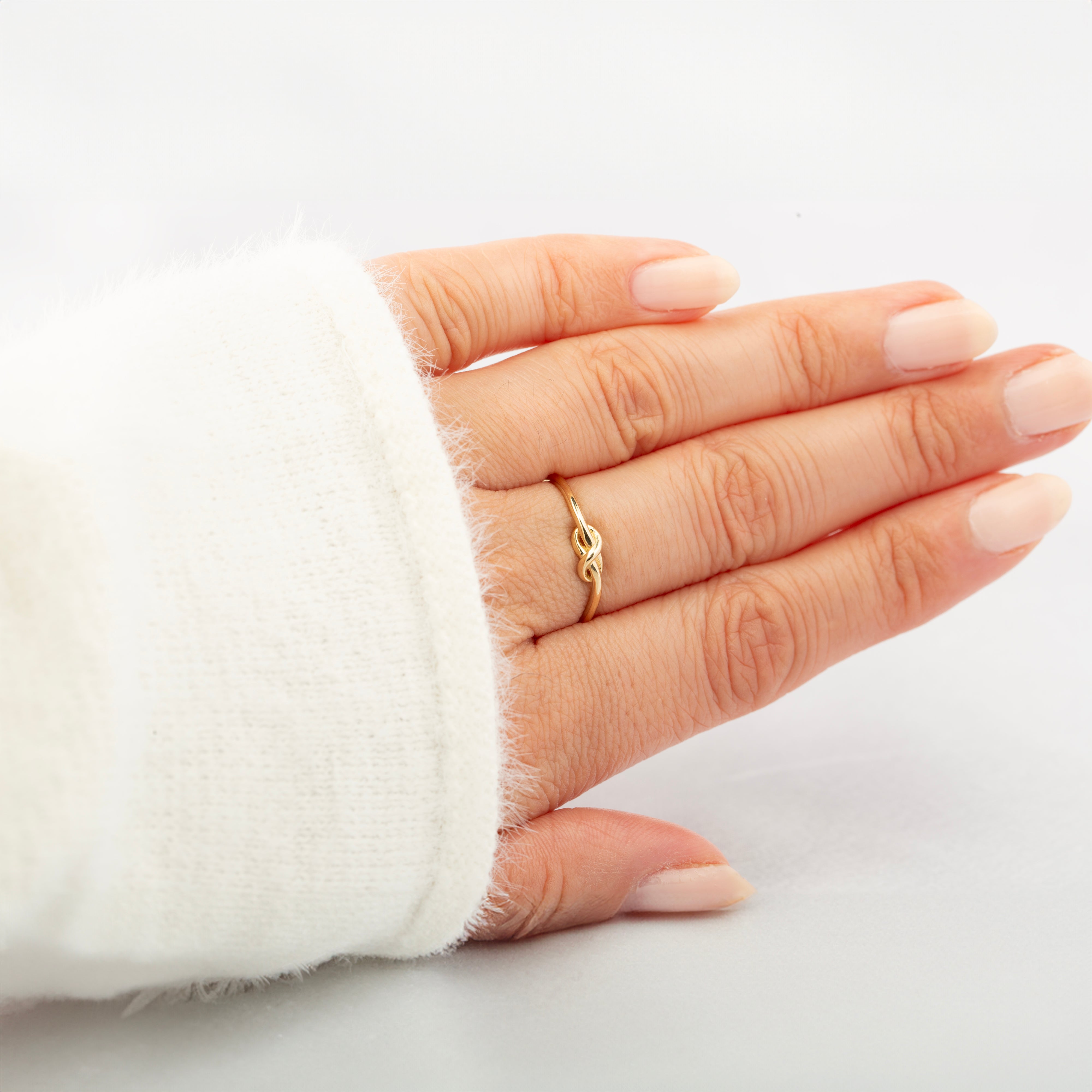 14K Solid Gold Twisted Knot Ring