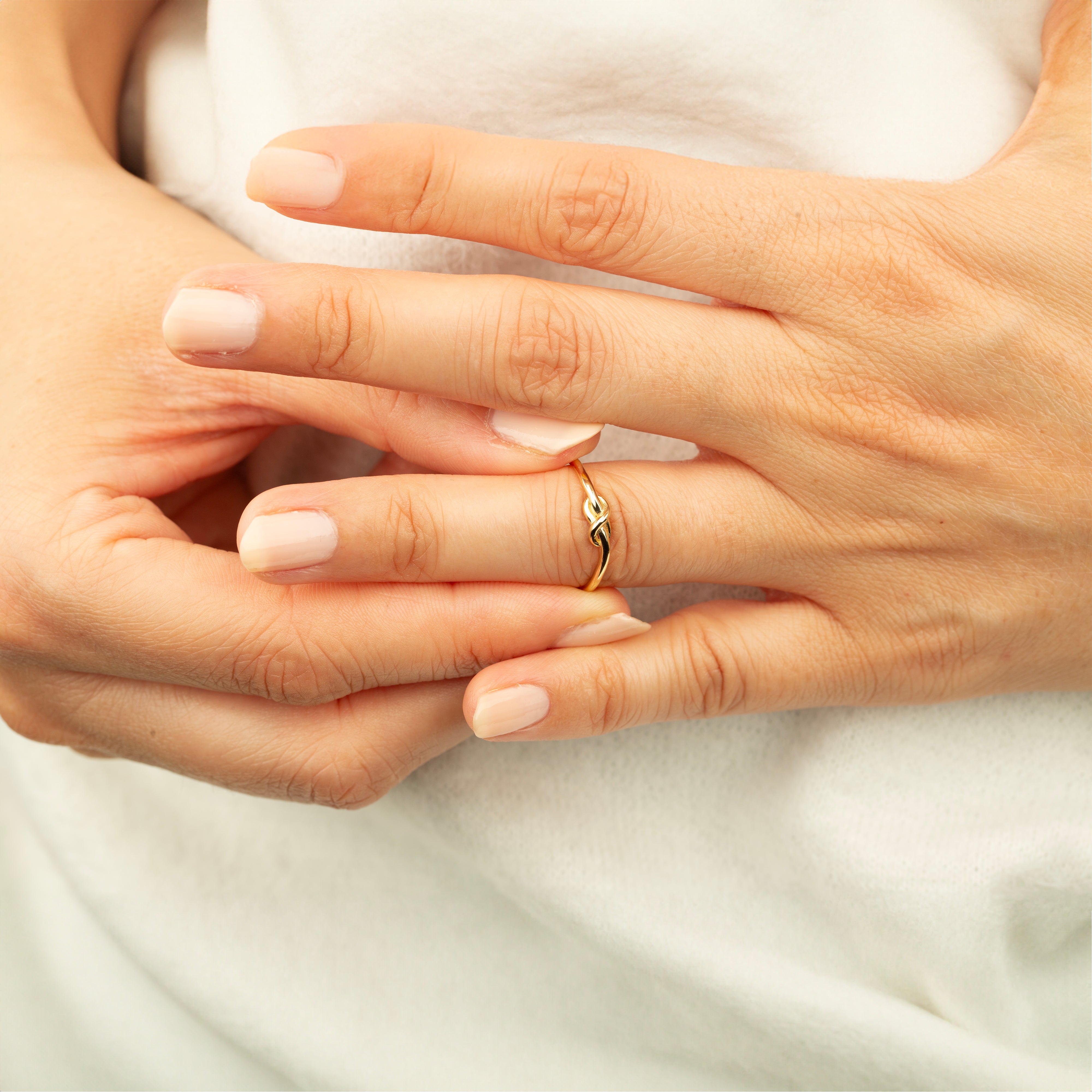 14K Solid Gold Twisted Knot Ring