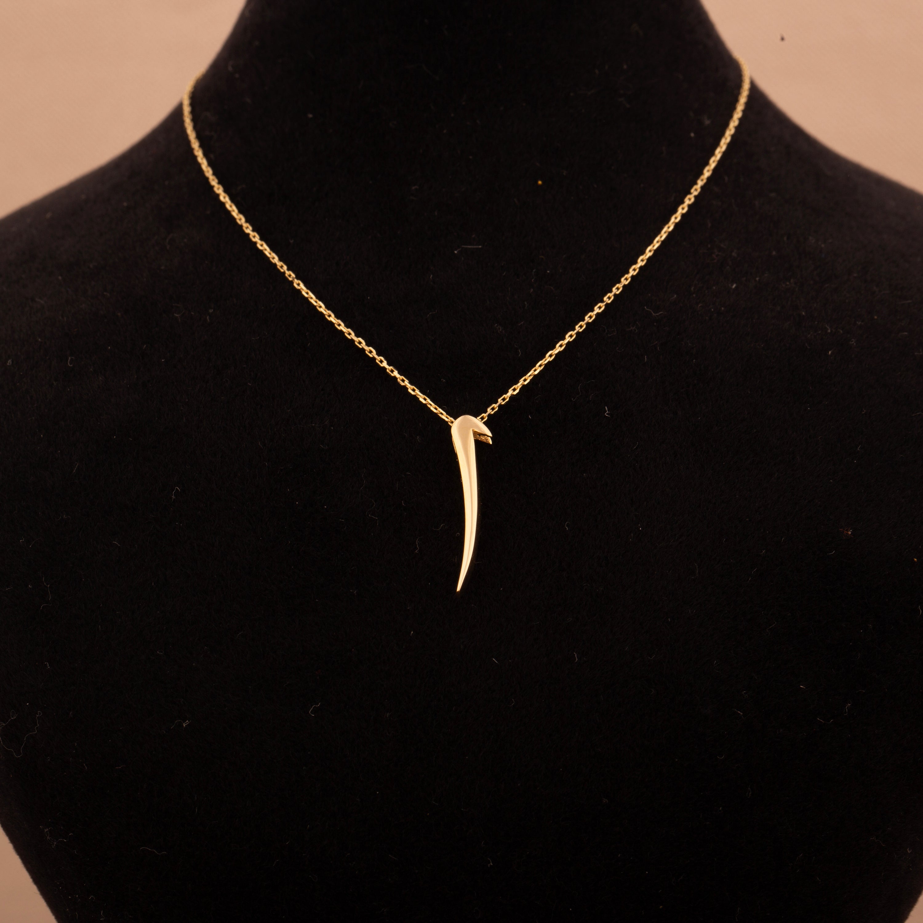 14K Gold Arabic Letter Alif Pendant Necklace